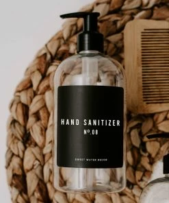 Sweet Water Decor 16oz Clear Plastic Hand Sanitizer Dispenser - Black Label