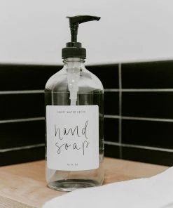 Sweet Water Decor 16oz Clear Glass Hand Soap Dispenser - White Label