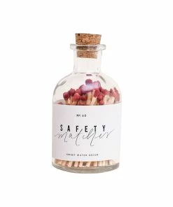 Sweet Water Decor Small Apothecary Safety Matches - Red - 60 Count, 2"