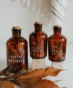 Sweet Water Decor Medium Amber Apothecary Safety Matches - White - 100 Count, 3