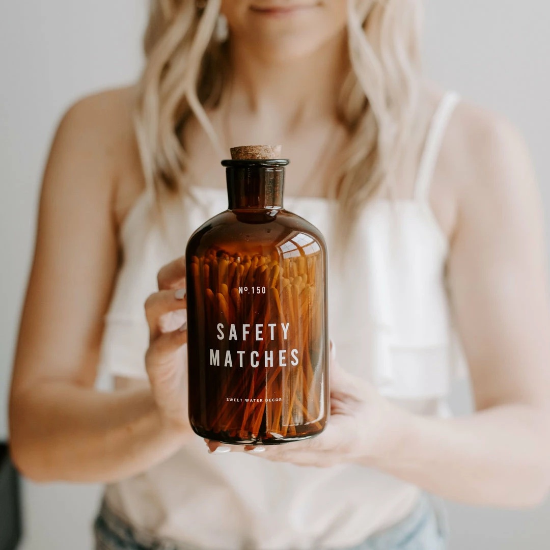 Discount π₯ Sweet Water Decor Large Amber Apothecary Safety Matches - White - 150 Count, 4" π 2 Sweet Water Decor Large Amber Apothecary Safety Matches - White - 150 Count, 4"