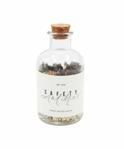 Sweet Water Decor Medium Apothecary Safety Matches - Black - 100 Count, 3"