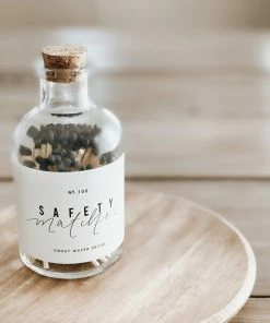 Sweet Water Decor Medium Apothecary Safety Matches - Black - 100 Count, 3"