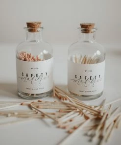 Sweet Water Decor Medium Apothecary Safety Matches - Blush Pink - 100 Count, 3