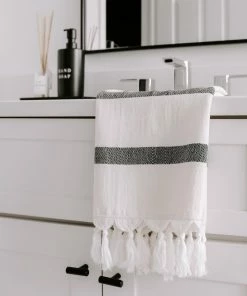 Sweet Water Decor HAND TOWELS Turkish Cotton + Bamboo Hand Towel - Single Stripe