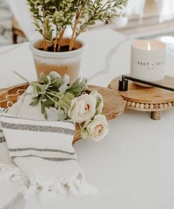 Sweet Water Decor HAND TOWELS Haley Turkish Cotton + Bamboo Hand Towel - Two Stripe