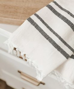 Sweet Water Decor HAND TOWELS Haley Turkish Cotton + Bamboo Hand Towel - Two Stripe