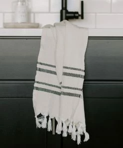 Sweet Water Decor HAND TOWELS Haley Turkish Cotton + Bamboo Hand Towel - Two Stripe
