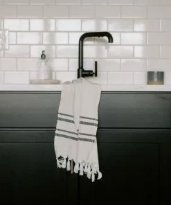 Sweet Water Decor HAND TOWELS Haley Turkish Cotton + Bamboo Hand Towel - Two Stripe