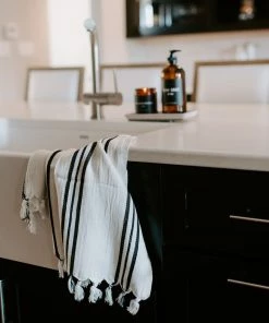 Sweet Water Decor Jordan Turkish Cotton + Bamboo Hand Towel - Three Stripe HAND TOWELS