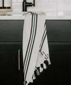 Sweet Water Decor Jordan Turkish Cotton + Bamboo Hand Towel - Three Stripe HAND TOWELS