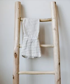 Sweet Water Decor Striped Tea Towel With Ruffle - Tan