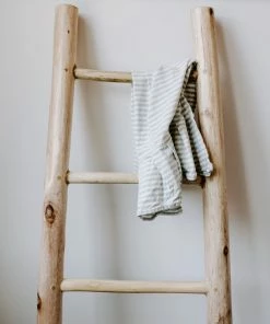 Sweet Water Decor Striped Tea Towel With Ruffle - Grey