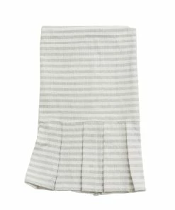 Sweet Water Decor Striped Tea Towel With Ruffle - Grey