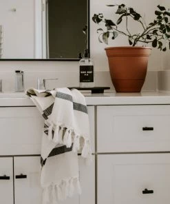 Sweet Water Decor HAND TOWELS Turkish Cotton + Bamboo Hand Towel - Single Stripe