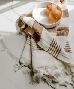 Sweet Water Decor HAND TOWELS Turkish Cotton + Bamboo Hand Towel - Neutral Stripes