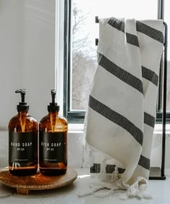 Sweet Water Decor HAND TOWELS Turkish Cotton + Bamboo Hand Towel - Single Stripe