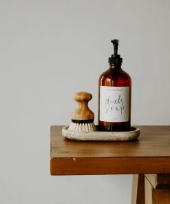 Sweet Water Decor 16oz Amber Glass Dish Soap Dispenser - White Label