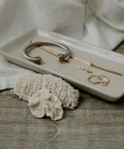 Sweet Water Decor Stoneware Tray - Cream TRAYS + JEWELRY DISHES