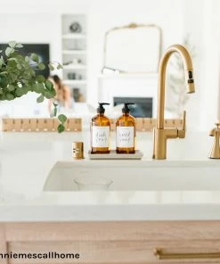 Sweet Water Decor 16oz Amber Glass Countertop Dispenser Set Of 2 - White Label