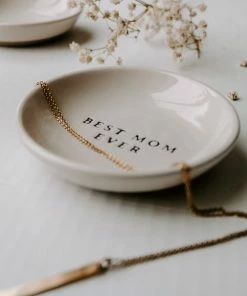Sweet Water Decor Best Mom Ever Stoneware Jewelry Dish TRAYS + JEWELRY DISHES