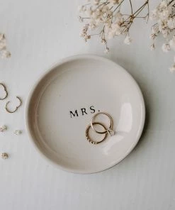 Sweet Water Decor TRAYS + JEWELRY DISHES Mrs. Stoneware Jewelry Dish