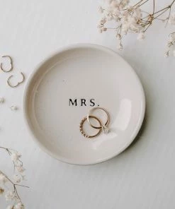 Sweet Water Decor TRAYS + JEWELRY DISHES Mrs. Stoneware Jewelry Dish