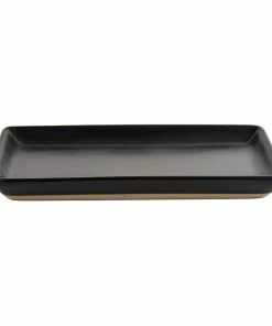 Sweet Water Decor TRAYS + JEWELRY DISHES Stoneware Tray - Black