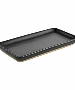 Sweet Water Decor TRAYS + JEWELRY DISHES Stoneware Tray - Black
