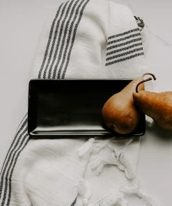 Sweet Water Decor TRAYS + JEWELRY DISHES Stoneware Tray - Black