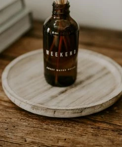 Sweet Water Decor TRAYS + JEWELRY DISHES Rustic Wood Tray | Round