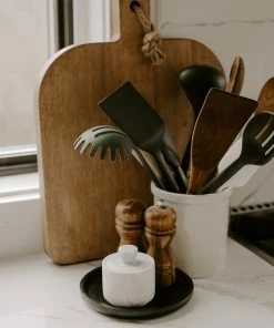 Sweet Water Decor TRAYS + JEWELRY DISHES Black Wood Tray | Round