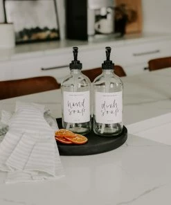 Sweet Water Decor Large Black Wood Tray | Round TRAYS + JEWELRY DISHES