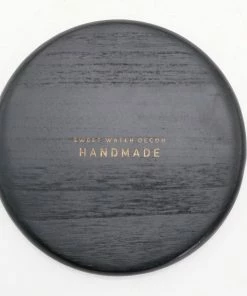 Sweet Water Decor Large Black Wood Tray | Round TRAYS + JEWELRY DISHES