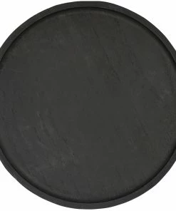 Sweet Water Decor Large Black Wood Tray | Round TRAYS + JEWELRY DISHES