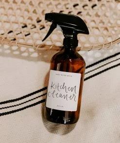 Sweet Water Decor 16oz Amber Glass Kitchen Cleaner Spray Bottle - White Label