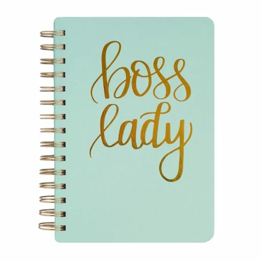 Sweet Water Decor Boss Lady - Mint + Gold Spiral Notebook