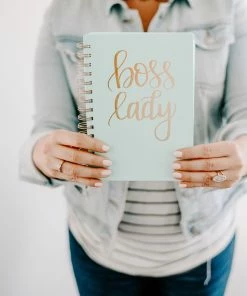 Sweet Water Decor Boss Lady - Mint + Gold Spiral Notebook