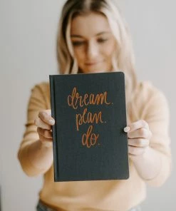 Sweet Water Decor Dream Plan Do - Grey + Rose Gold Fabric Journal