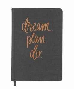 Sweet Water Decor Dream Plan Do - Grey + Rose Gold Fabric Journal