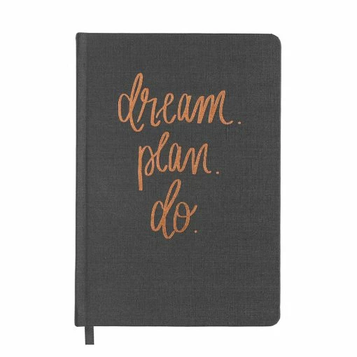 Sweet Water Decor Dream Plan Do - Grey + Rose Gold Fabric Journal