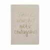 Sweet Water Decor STATIONERY Strong Beautiful Brave Courageous - Tan + Gold Fabric Journal