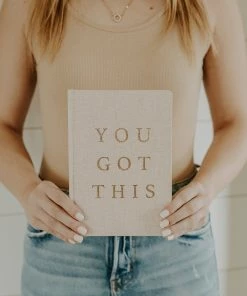 Sweet Water Decor STATIONERY You Got This - Tan + Gold Fabric Journal