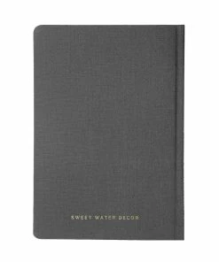 Sweet Water Decor Be Still And Know - Grey + Gold Fabric Journal