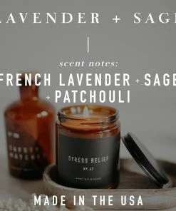 Sweet Water Decor Lavender And Sage Soy Candle - Clear Jar - 9 Oz CANDLES + REEDS