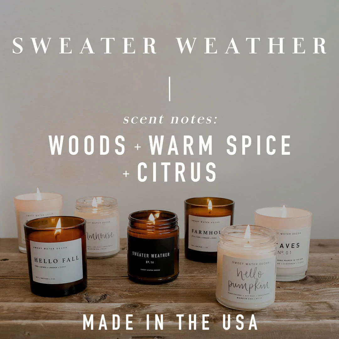 Best deal π₯° Sweet Water Decor Sweater Weather Soy Candle - Clear Jar - 9 Oz π 4 Sweet Water Decor Sweater Weather Soy Candle - Clear Jar - 9 Oz