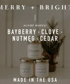 Sweet Water Decor Merry And Bright Soy Candle - Amber Jar - 9 Oz