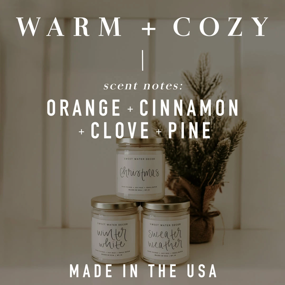 Brand new β€οΈ Sweet Water Decor CANDLES + REEDS Warm And Cozy Soy Candle - Clear Jar - 9 Oz π 4 Sweet Water Decor CANDLES + REEDS Warm And Cozy Soy Candle - Clear Jar - 9 Oz