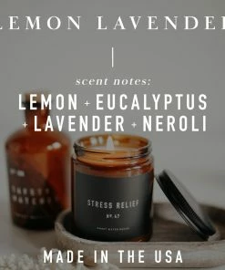 Sweet Water Decor Lemon Lavender Soy Candle - Amber Jar - 9 Oz