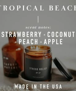 Sweet Water Decor CANDLES + REEDS Tropical Beach Soy Candle - Amber Jar - 9 Oz